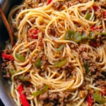 Angel Hair Pasta with Chinese Beef Sauce