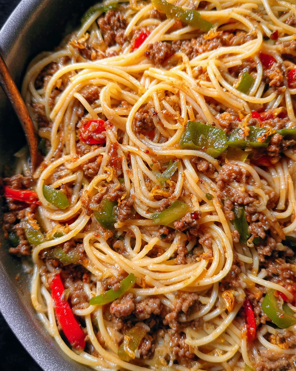 Angel Hair Pasta with Chinese Beef Sauce