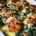 Chicken, Spinach, and Mushroom Low Carb Oven Dish