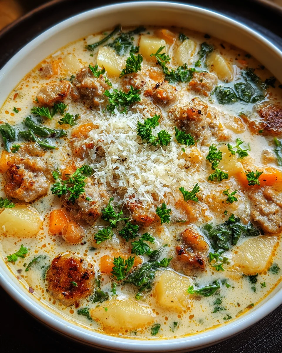 Creamy Parmesan Italian Sausage Soup