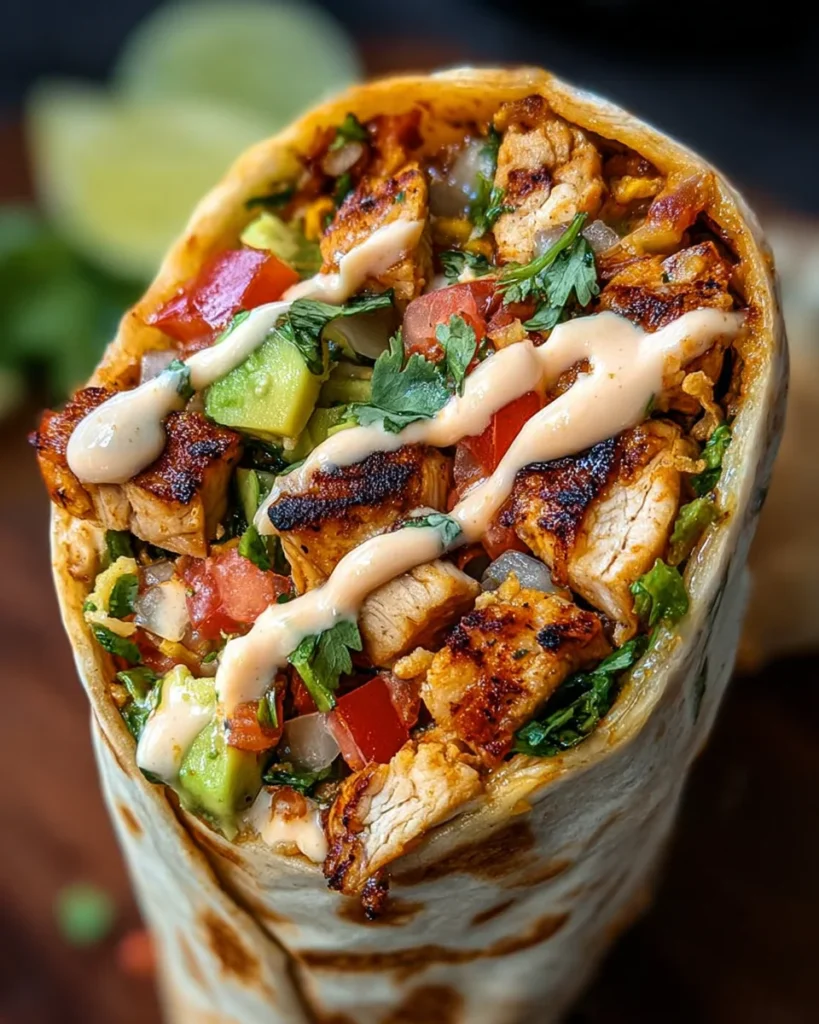 Easy Chipotle Ranch Grilled Chicken Burrito