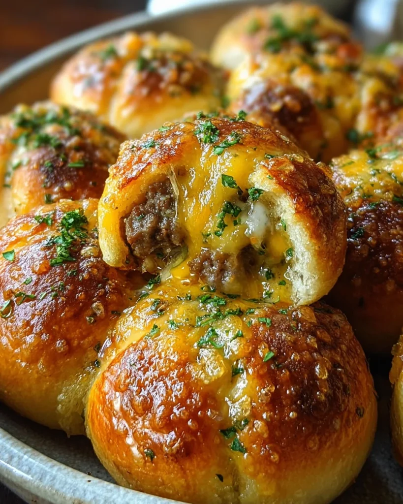Garlic Parmesan Cheeseburger Bombs