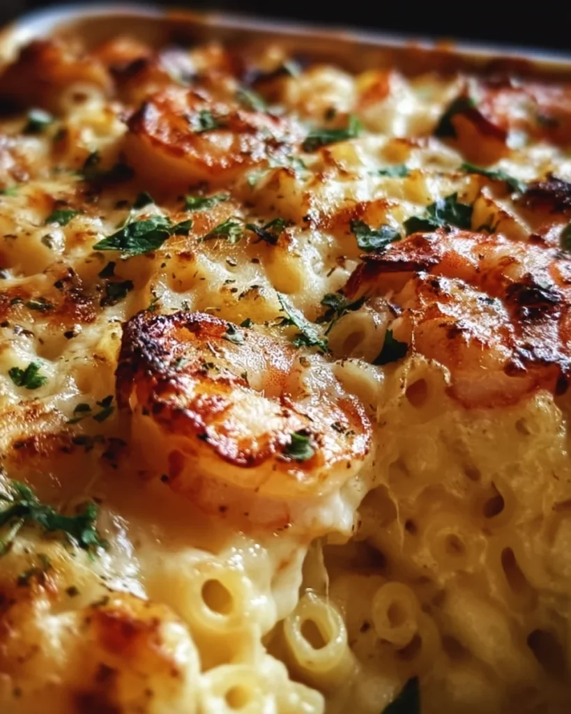 Garlic Shrimp Pasta Bake