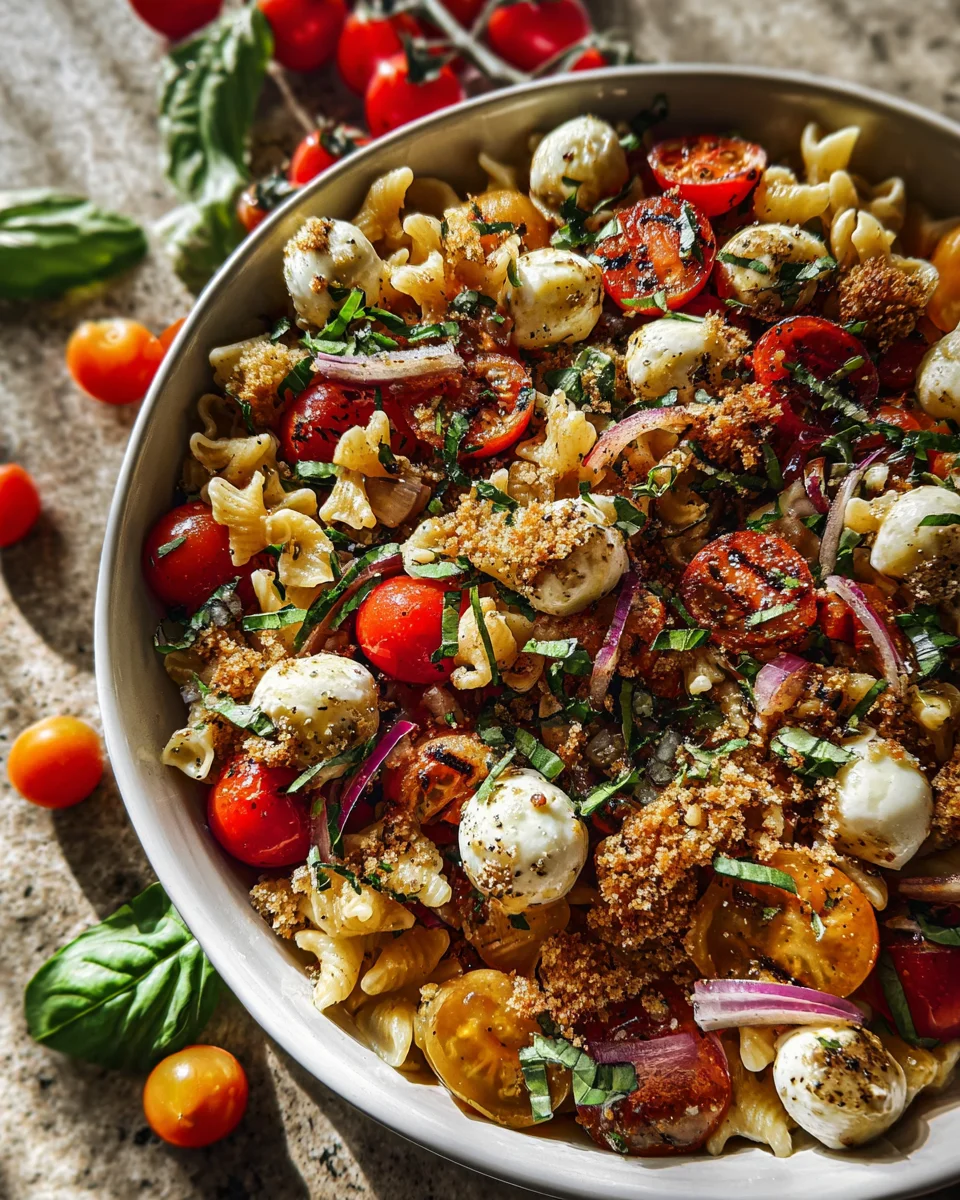 Bruschetta Pasta Salad With Mini Mozzarella Balls