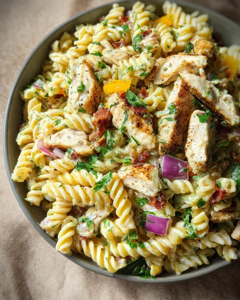 Chicken Bacon Ranch Pasta Salad
