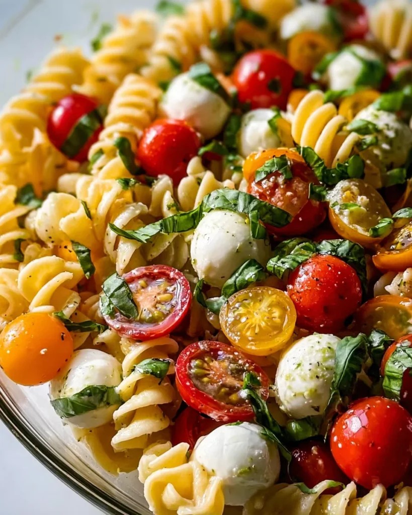 Creamy Caprese Pasta Salad