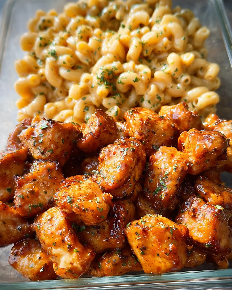 High-Protein Honey Garlic Butter Chicken with Mac & Cheese