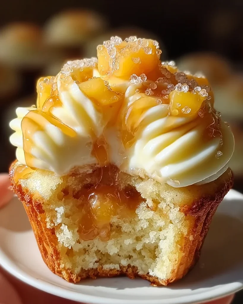 Honey Peach Cream Cheese Cupcakes Recipe - Sweet Delight