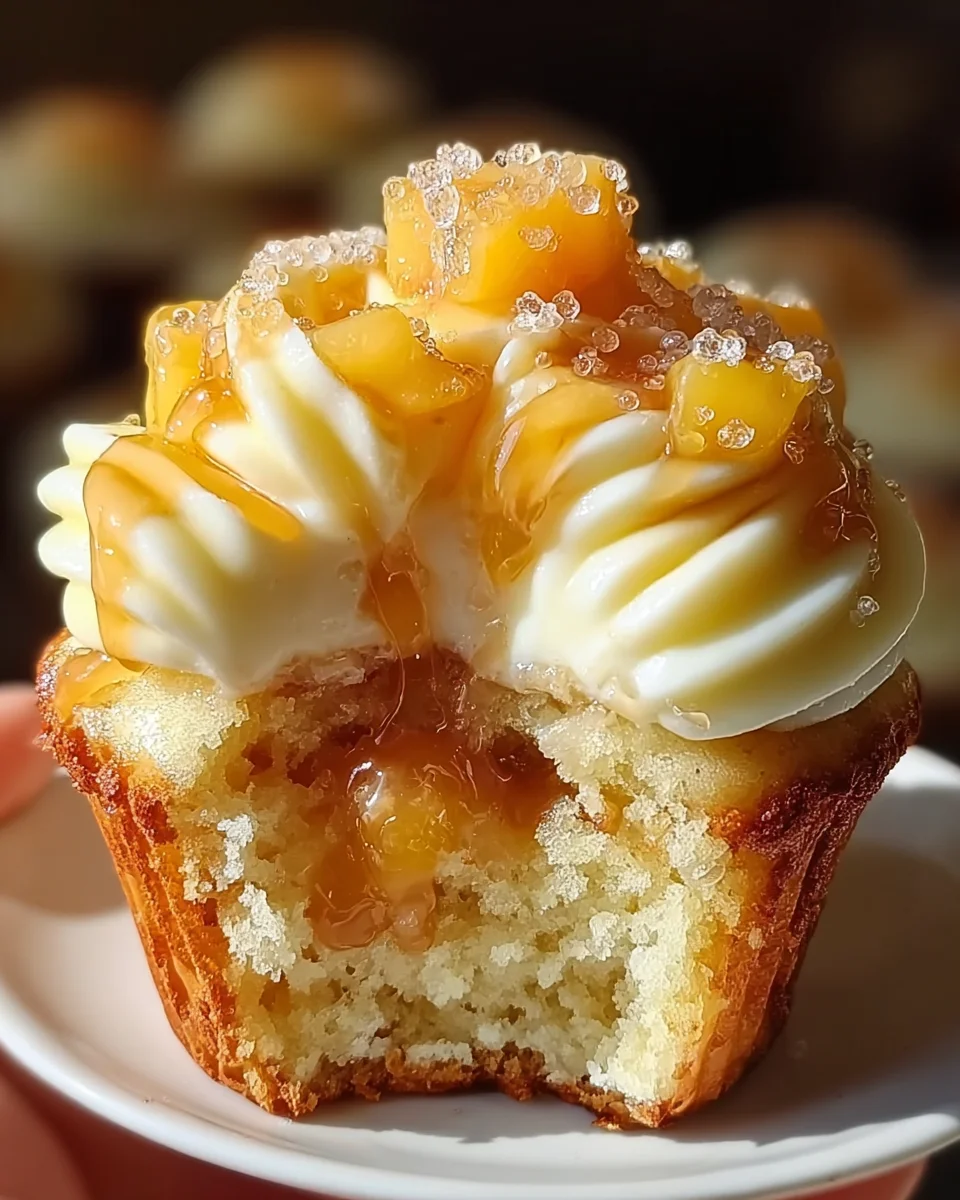 Honey Peach Cream Cheese Cupcakes Recipe - Sweet Delight
