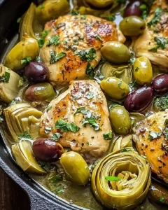 Mediterranean Lemon Chicken with Artichokes & Olives