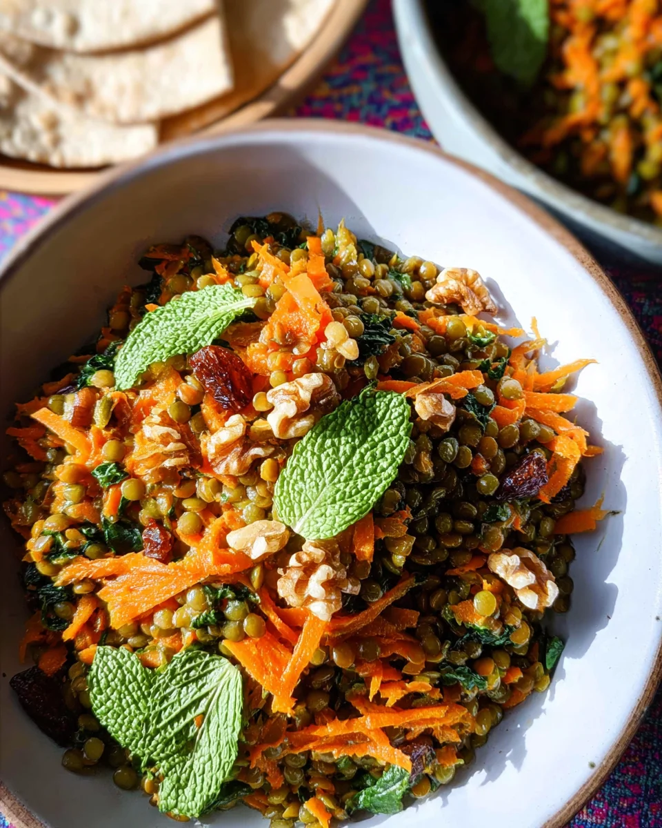 Moroccan Lentil Carrot Salad (Vegan)