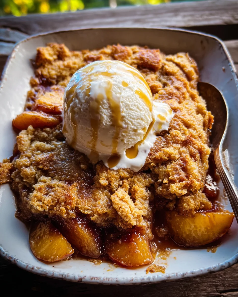 Old School Easy Brown Sugar Peach Cobbler