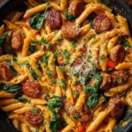 One Pot Creamy Cajun Sausage Pasta (30-Minutes)