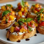 Quick Peach Bruschetta with Whipped Ricotta