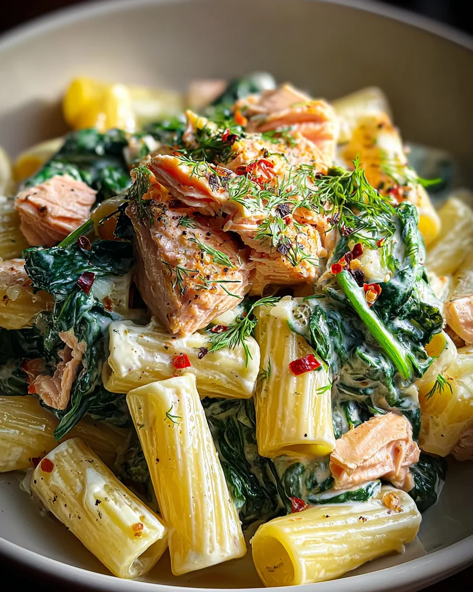Quick Salmon & Spinach Pasta