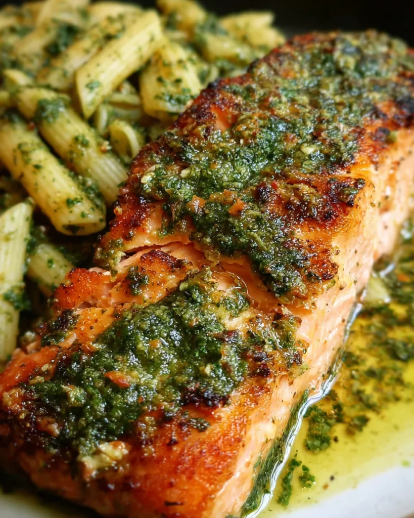 Salmon with Pesto Butter