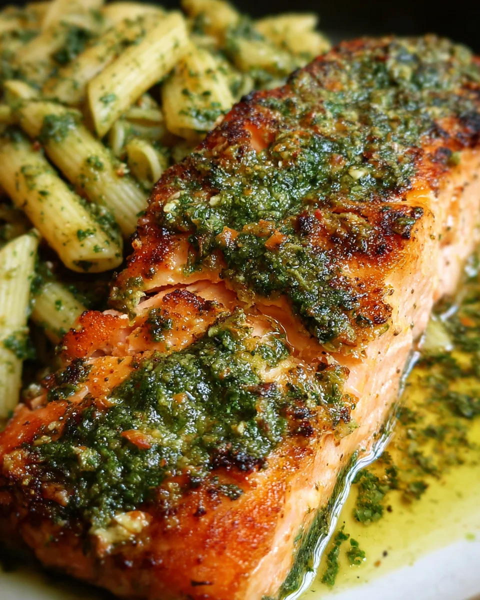 Salmon with Pesto Butter
