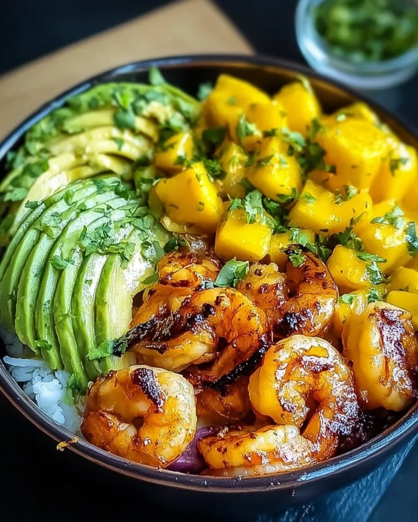 Shrimp Avocado Mango Bowls