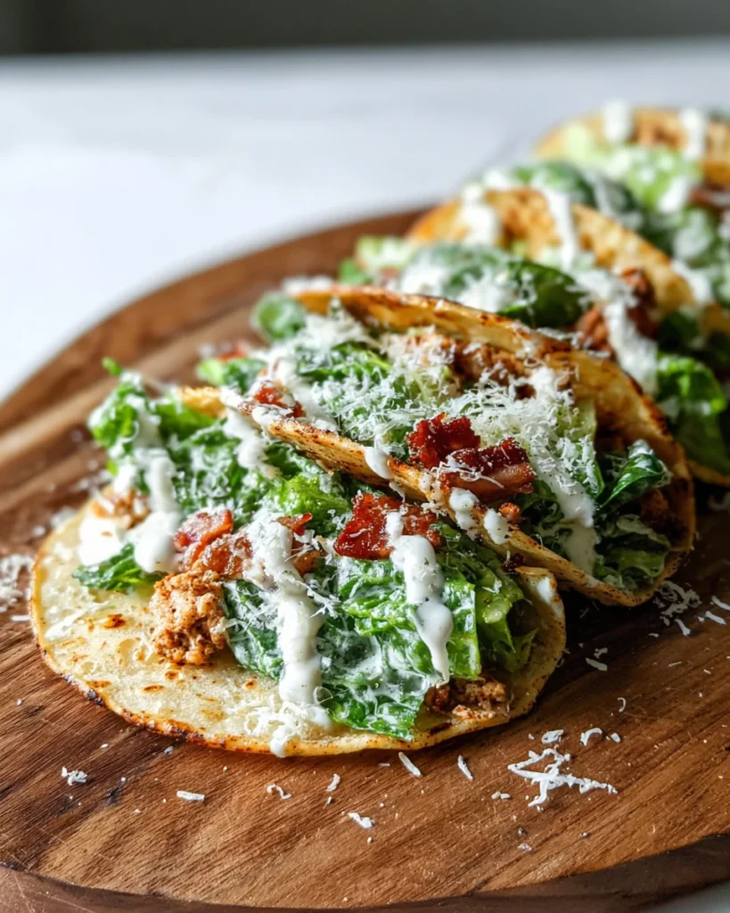 Smash Chicken Caesar Tacos