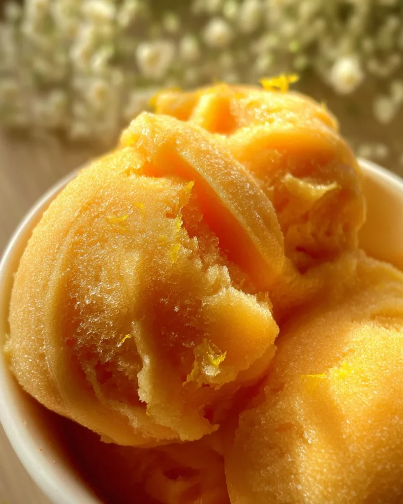 Three Ingredient Peach Sorbet