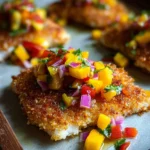 Tropical Coconut Crusted Fish with Mango Salsa