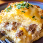 Biscuits and Gravy Casserole with Sausage and Eggs