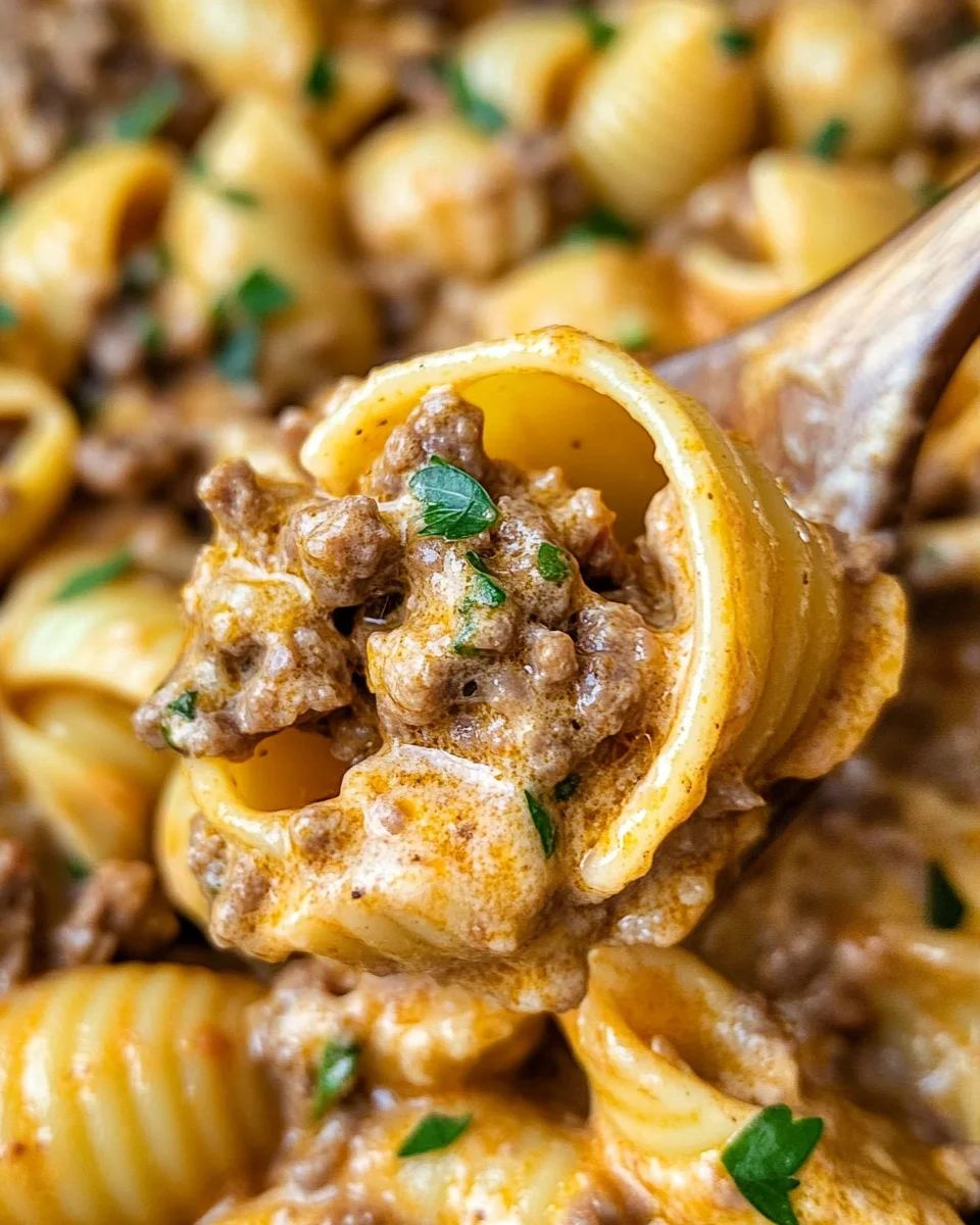 Creamy Beef and Shells