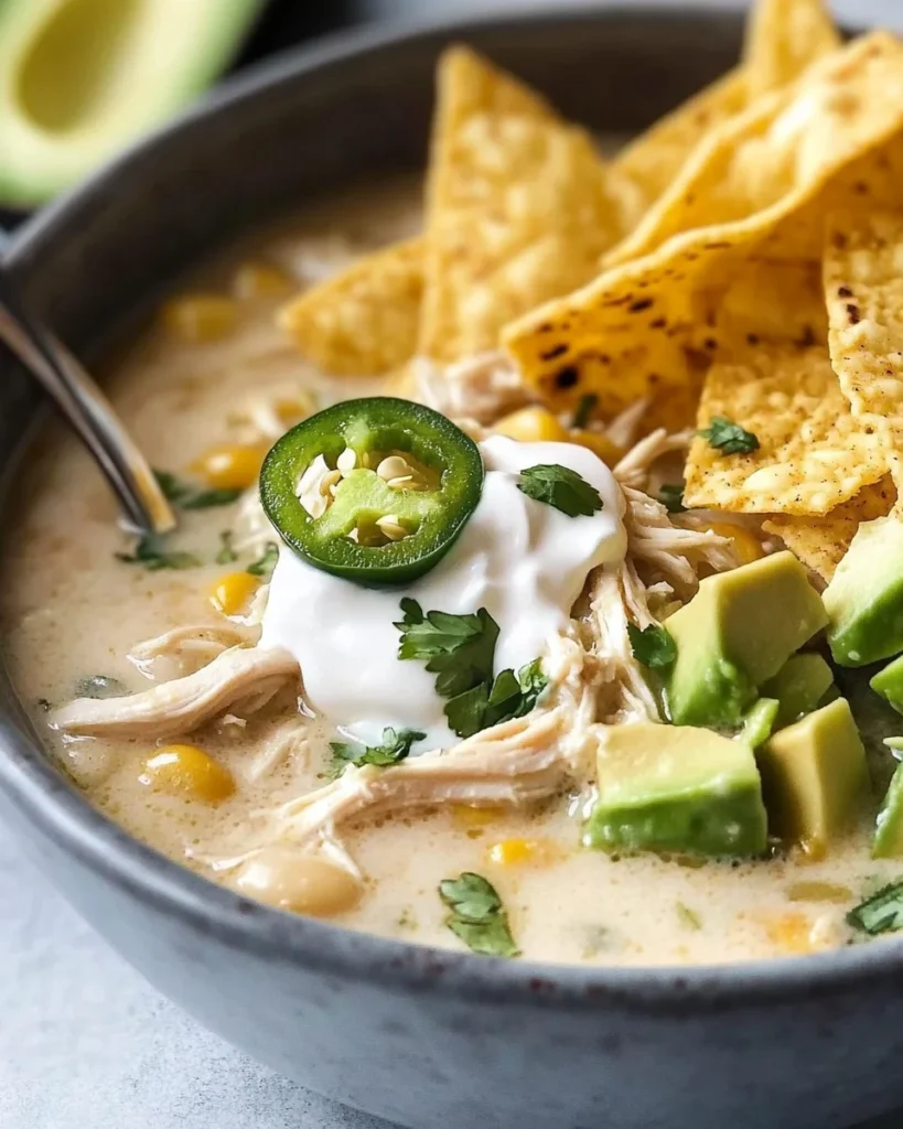 Creamy Crockpot White Chicken Chili