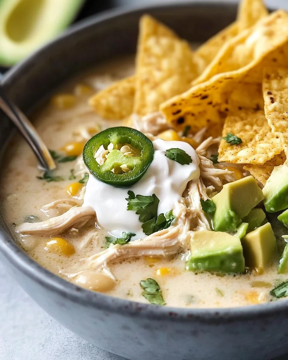 Creamy Crockpot White Chicken Chili