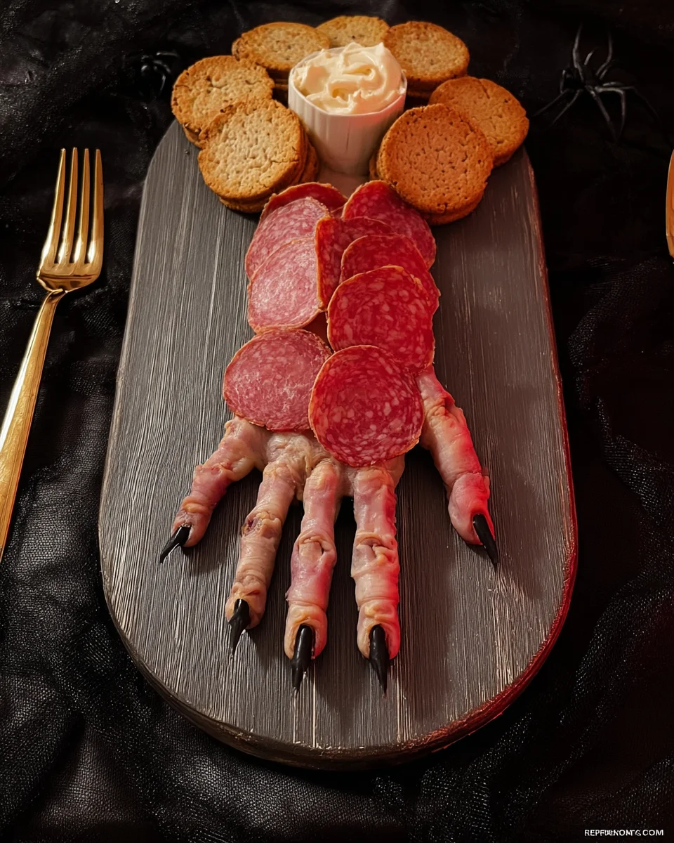 Creepy Halloween Hand Appetizer