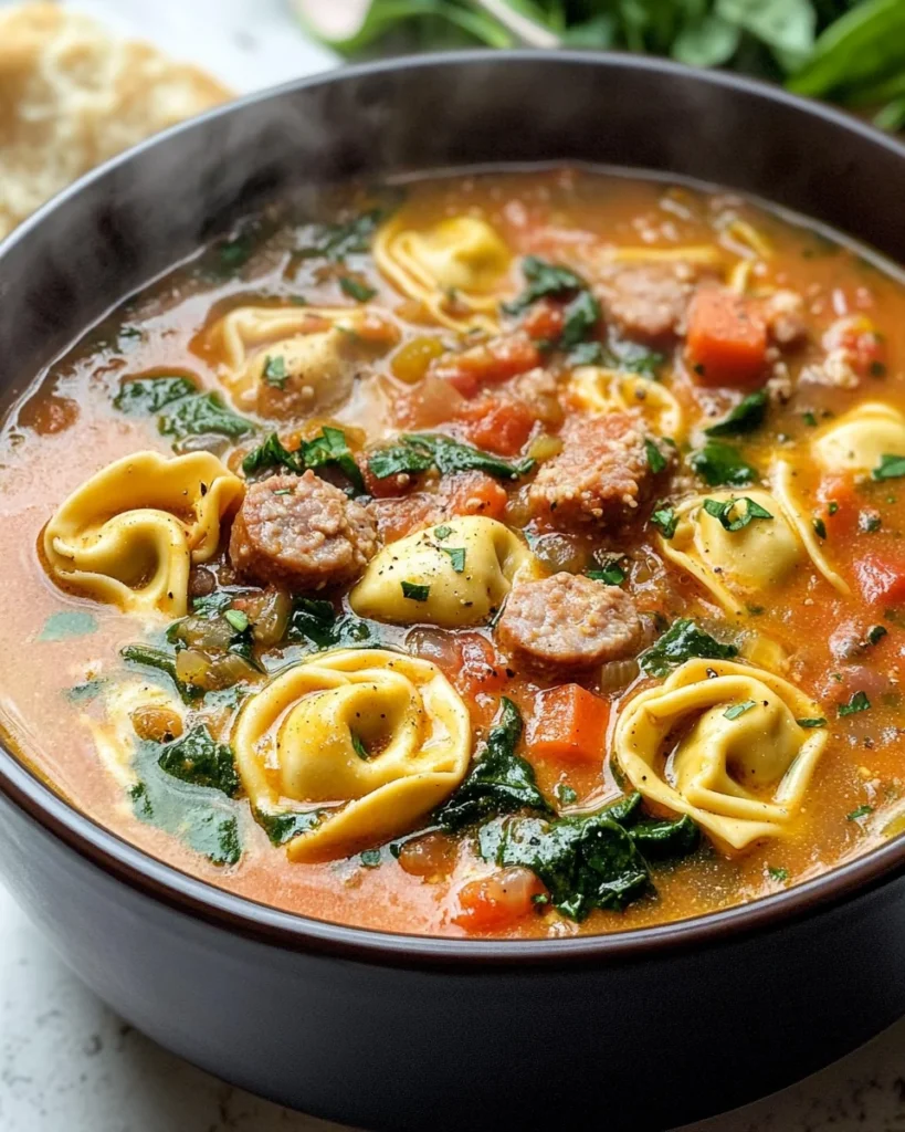 Crockpot Tortellini Soup with Sausage