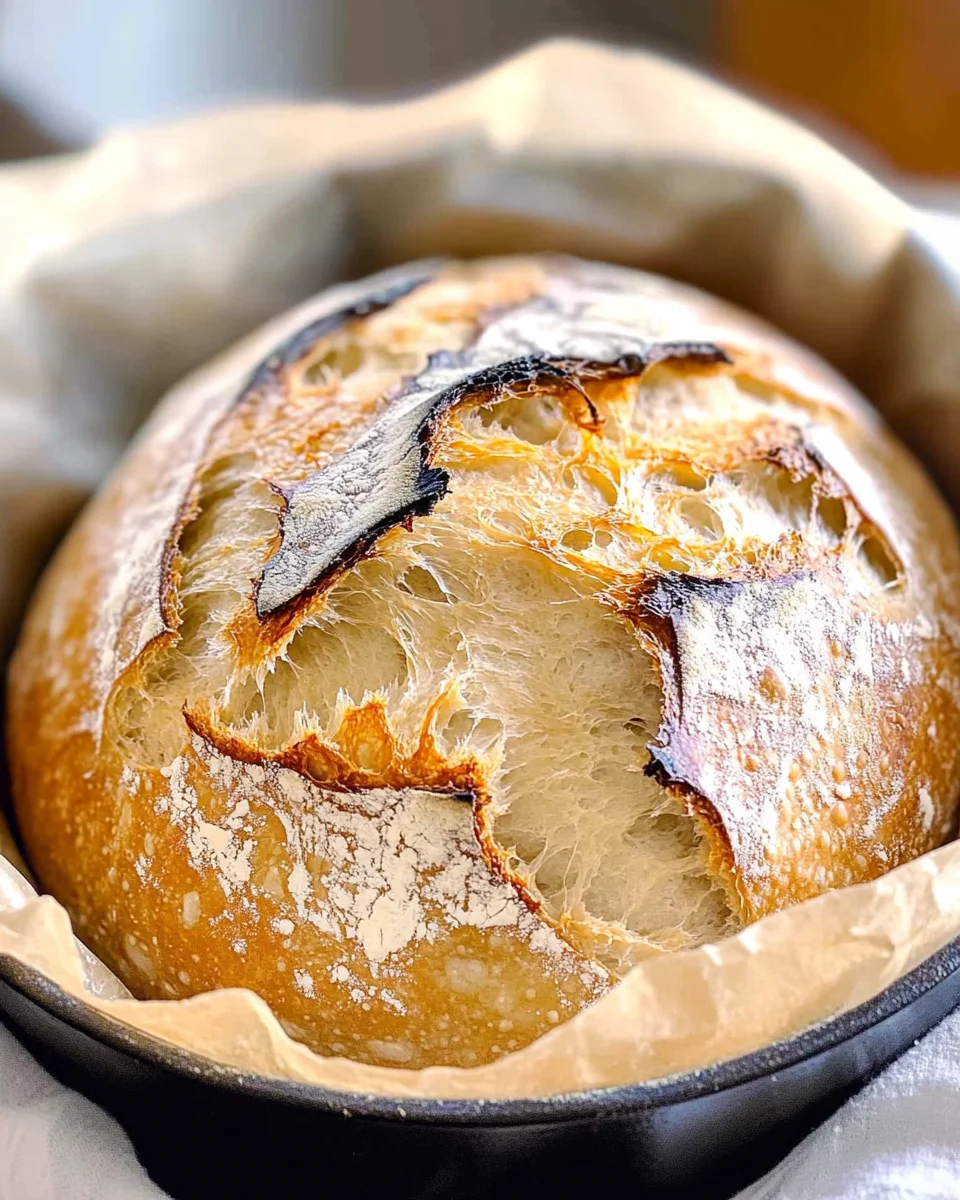 Dutch Oven No Knead Crusty Bread