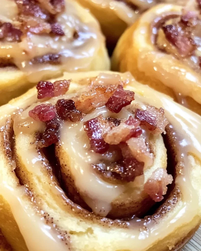 Easy Maple Bacon Cinnamon Rolls