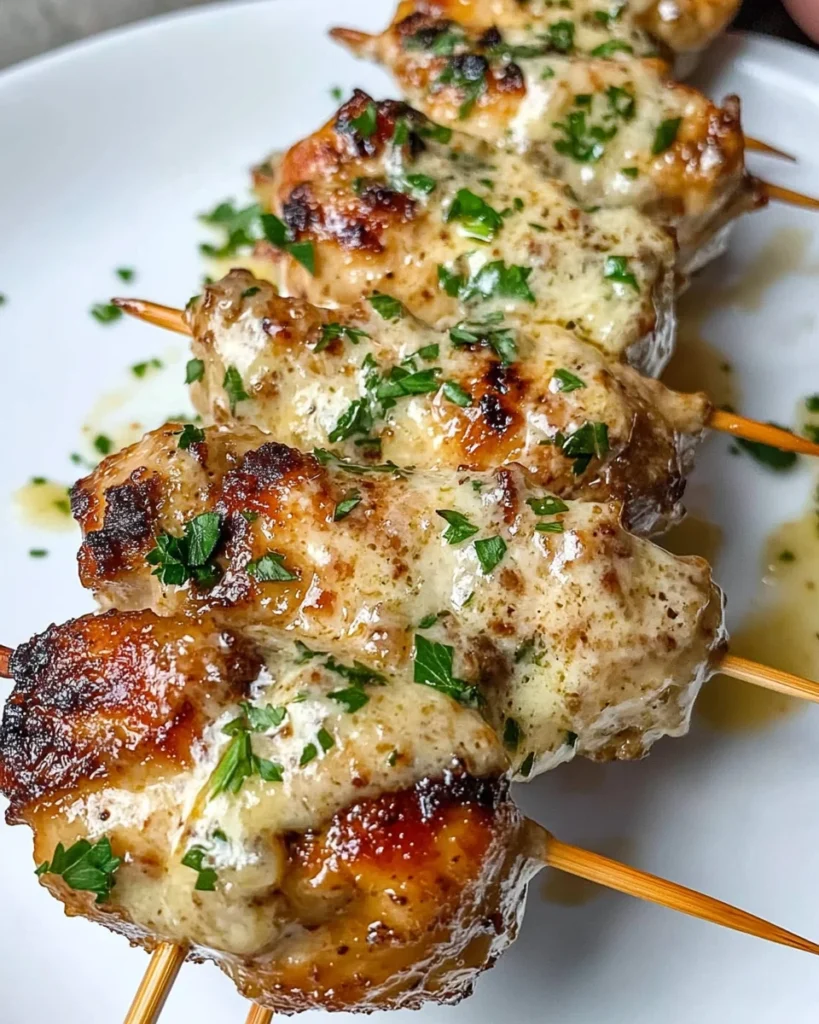 Garlic Parmesan Chicken Skewers