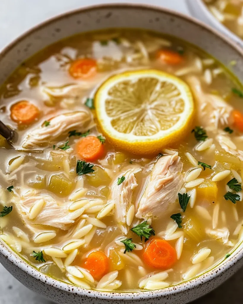 Lemon Chicken Orzo Soup