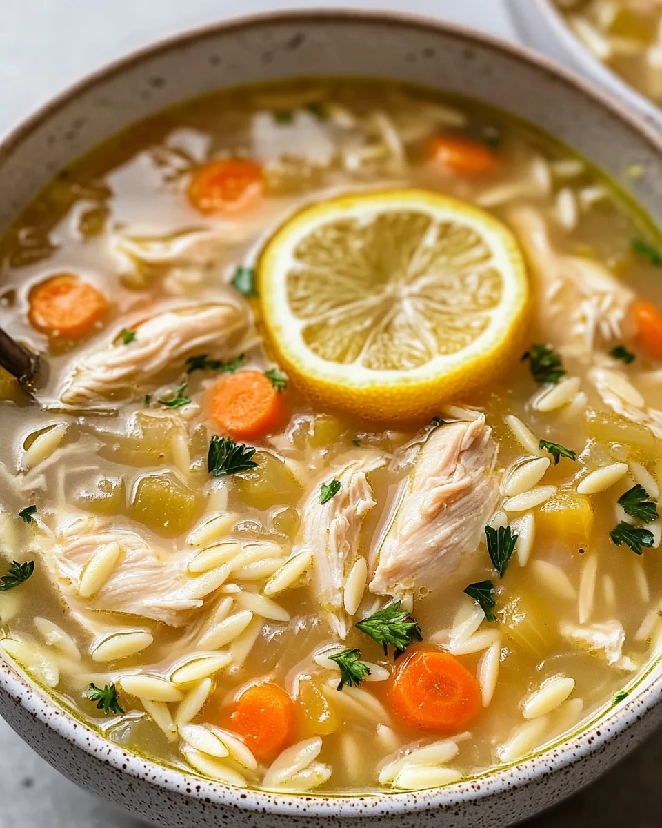 Lemon Chicken Orzo Soup