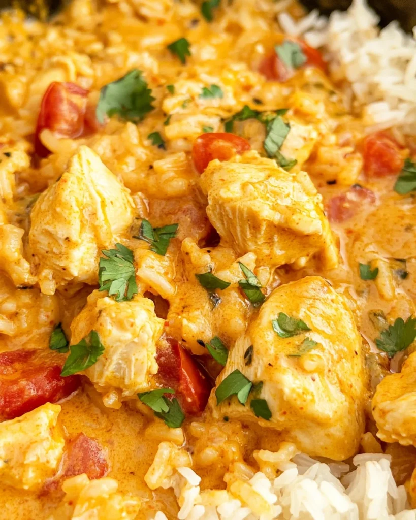 One Pot Queso Chicken and Rice