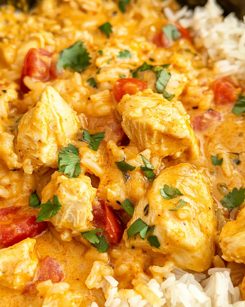 One Pot Queso Chicken and Rice