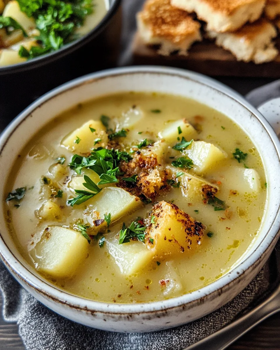 Roasted Garlic Potato Soup