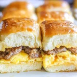 Sausage Egg and Cheese Breakfast Sliders with Syrup Glaze