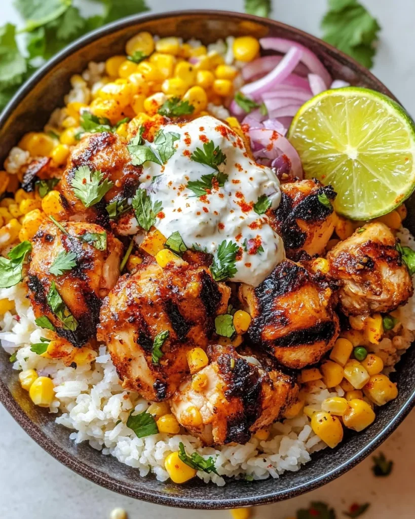 Street Corn Chicken Rice Bowl