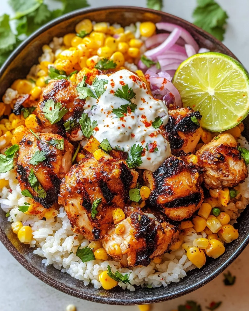 Street Corn Chicken Rice Bowl