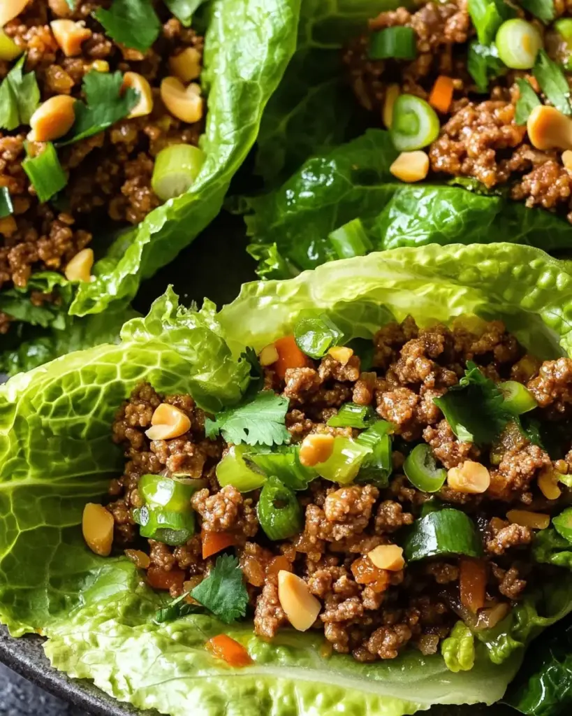 Asian-Style Ground Beef Lettuce Wraps for Flavorful Fun!