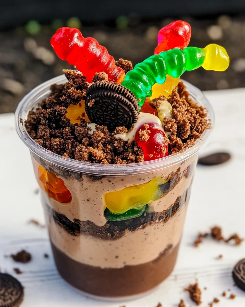 Dirt and Worms Pudding Cups