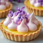 Mini Lemon Tart with Lilac Meringue : Spring Dessert
