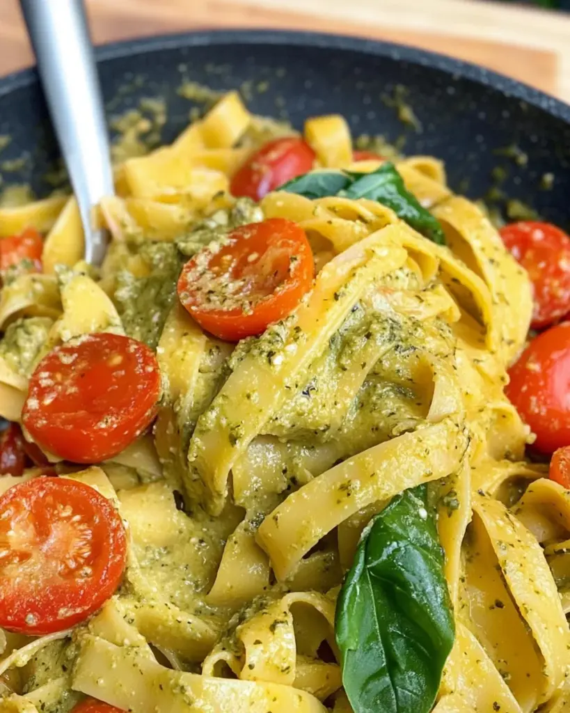 One Pot Creamy Pesto Pasta