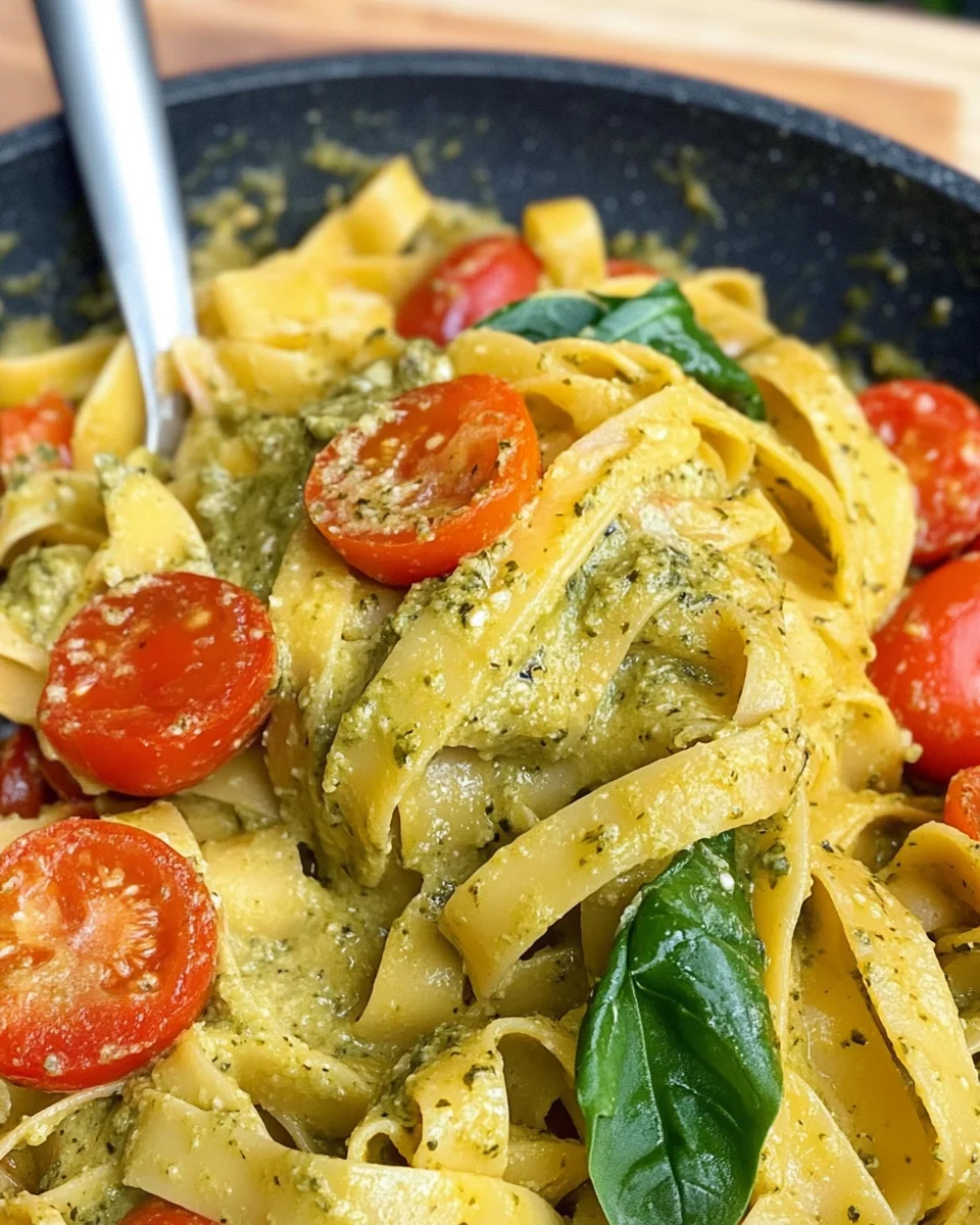 One Pot Creamy Pesto Pasta