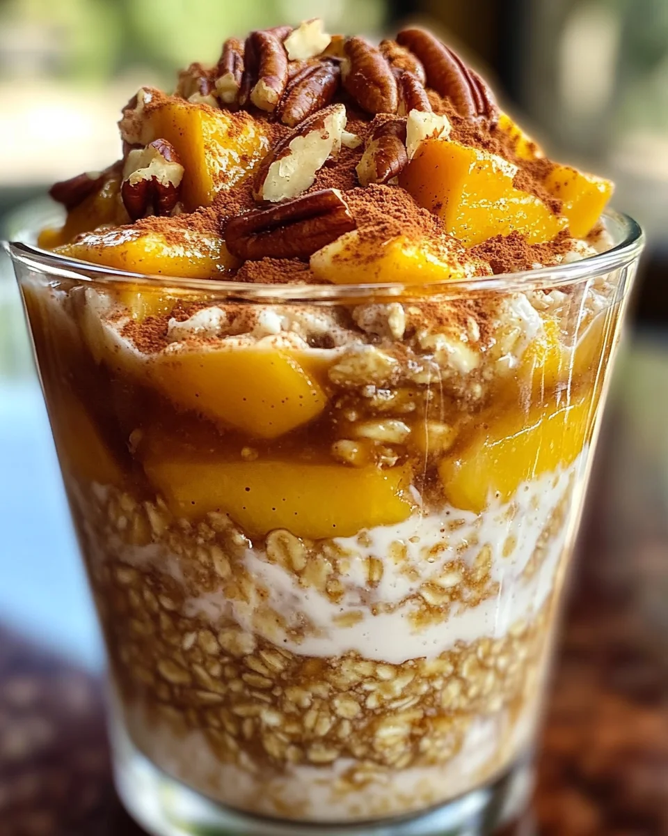 Peach Cobbler Overnight Oats