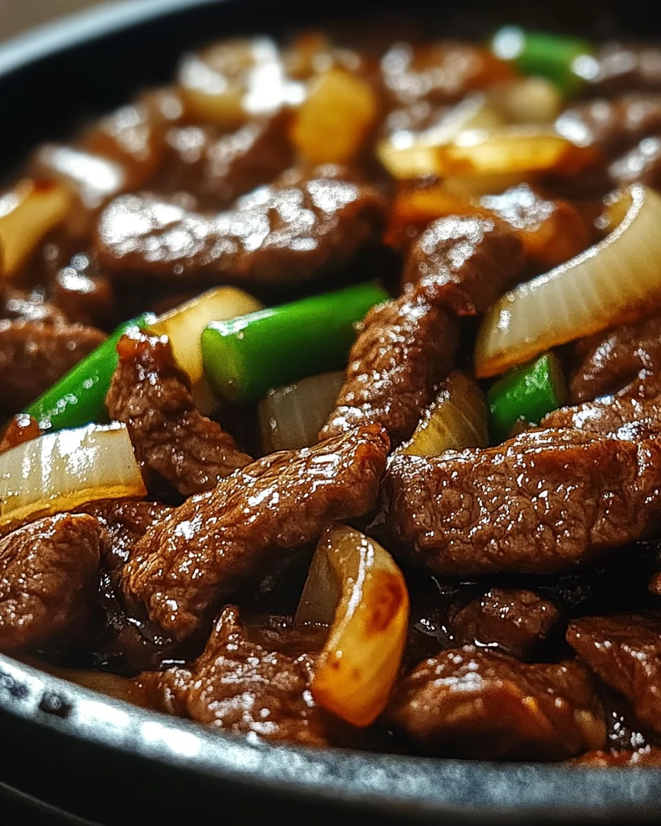 Sizzling Chinese Pepper Steak with Onions