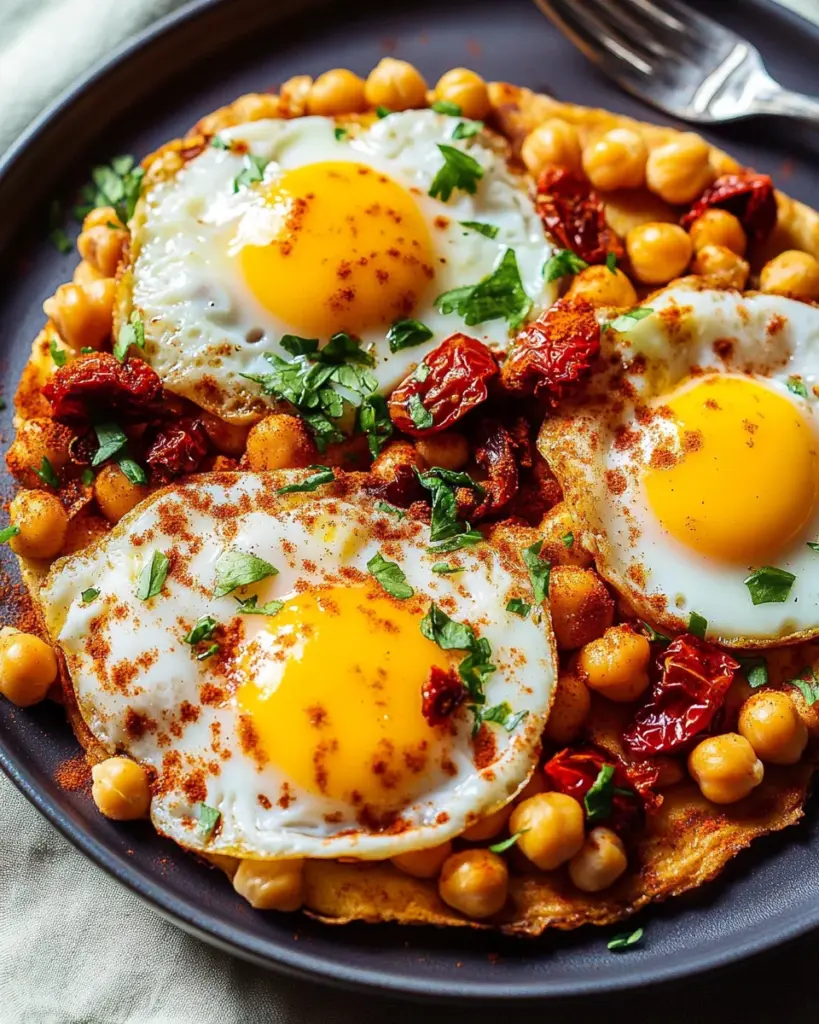 Smoky Chickpea Fried Eggs (4 Ingredients)